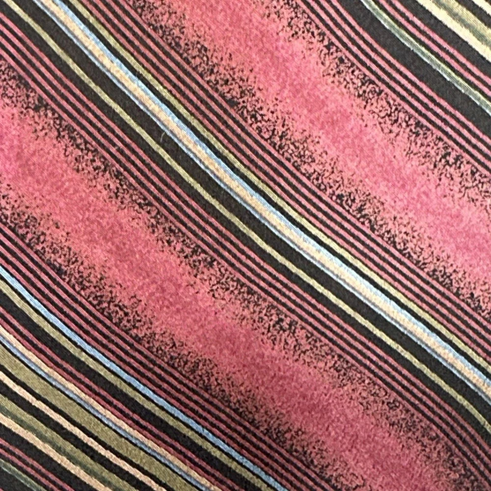 Vintage Halston Silk Tie Burgundy Striped USA Designer‎ Retro 90s 55x3.75in
